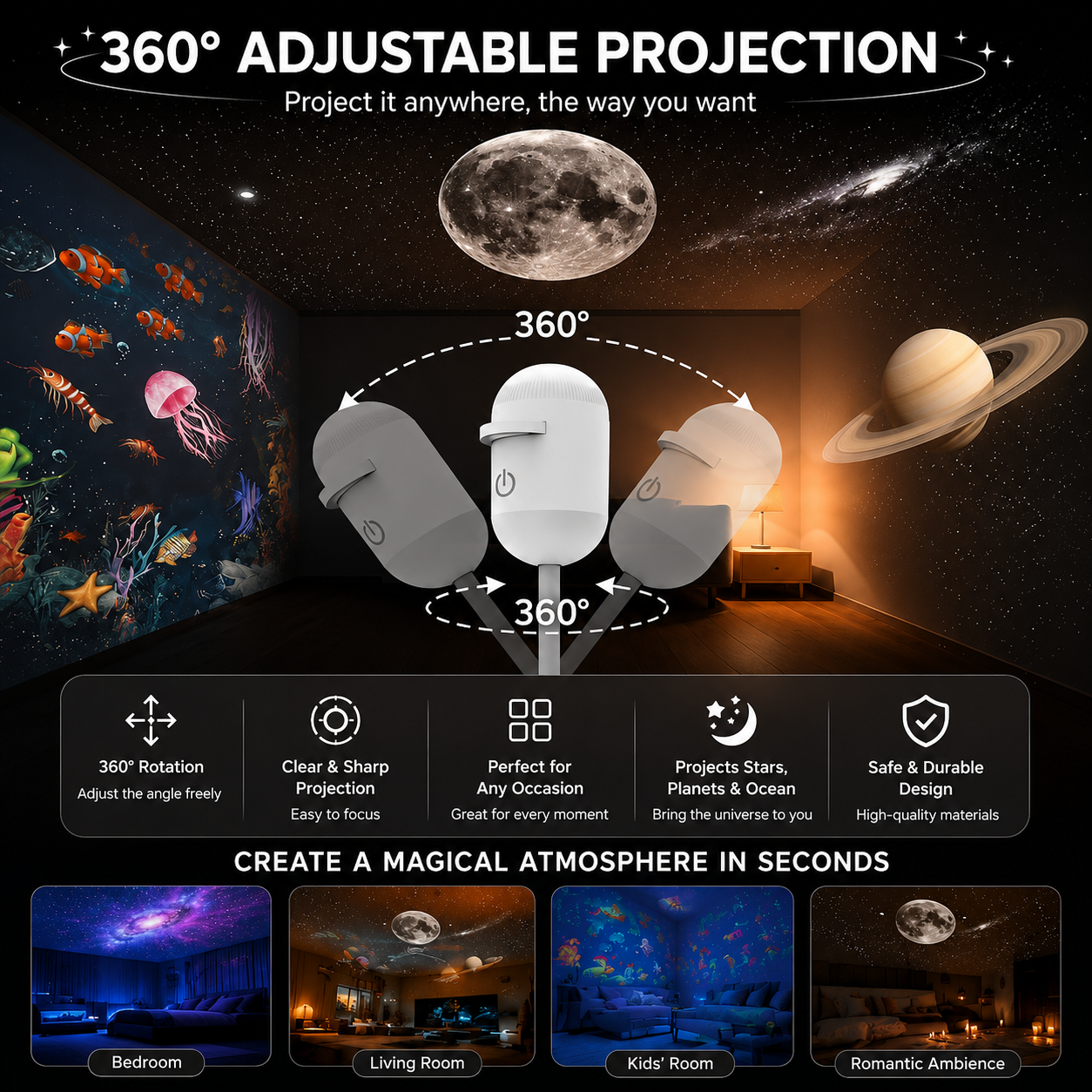Nébulia™ Star Projector – Instant Room Transformation ✨